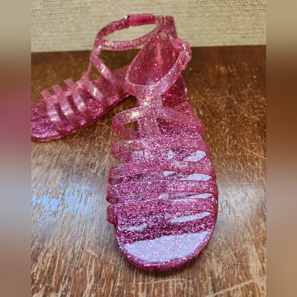 Girls Children's place pink glittery jelly sandals - Picture 3 of 5